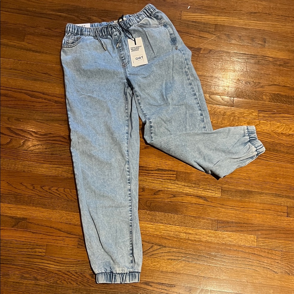 Light Blue Denim Jogger Pants